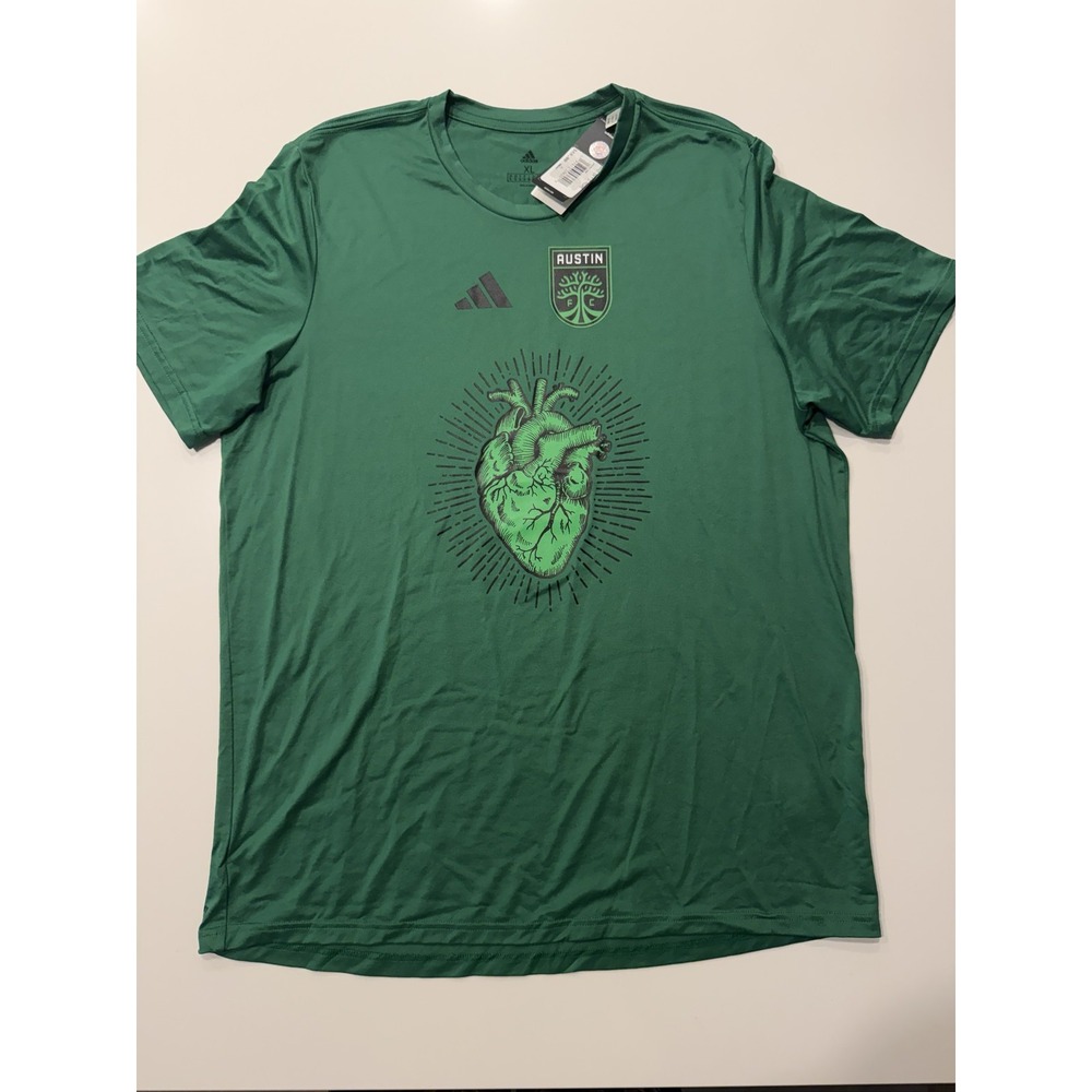 Adidas Austin FC Pregame Shirt HT4004 Green XL AEROREADY MLS Soccer T-Shirt